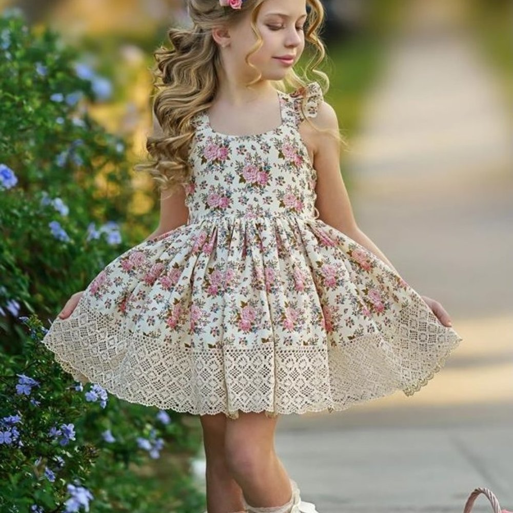 NWT Dollcake Harper Floral and Lace Dress Girls - Picture 6 of 6